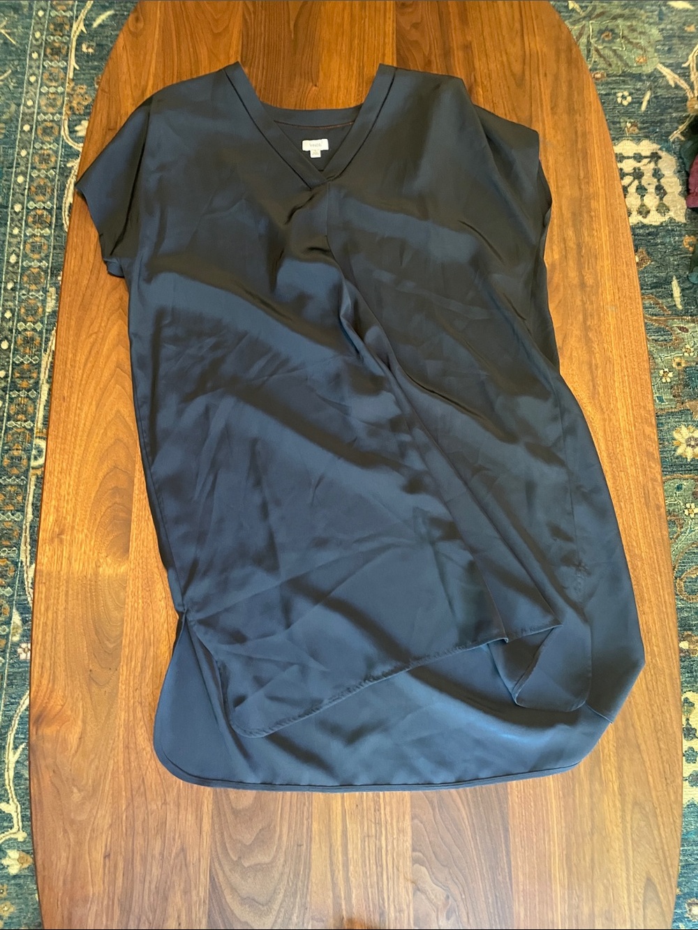 Vince Pop Over Navy V-Neck Dress
